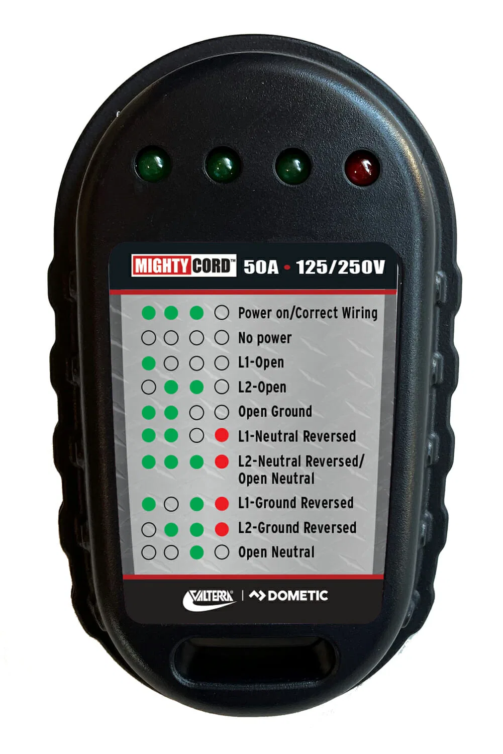 A10-50CTVP – VALTERRA LLC Circuit Tester, With Fault Indicator Lights 50 Amp Outlet 125 Volt/ 250 Volt AC Tests Open ...